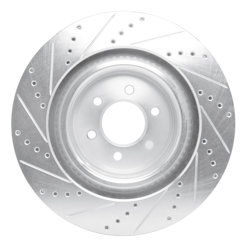 Dodge Viper Brake Rotor (1) - Front Right - R1 Concepts - Drilled & Slotted - Silver - `03-`17